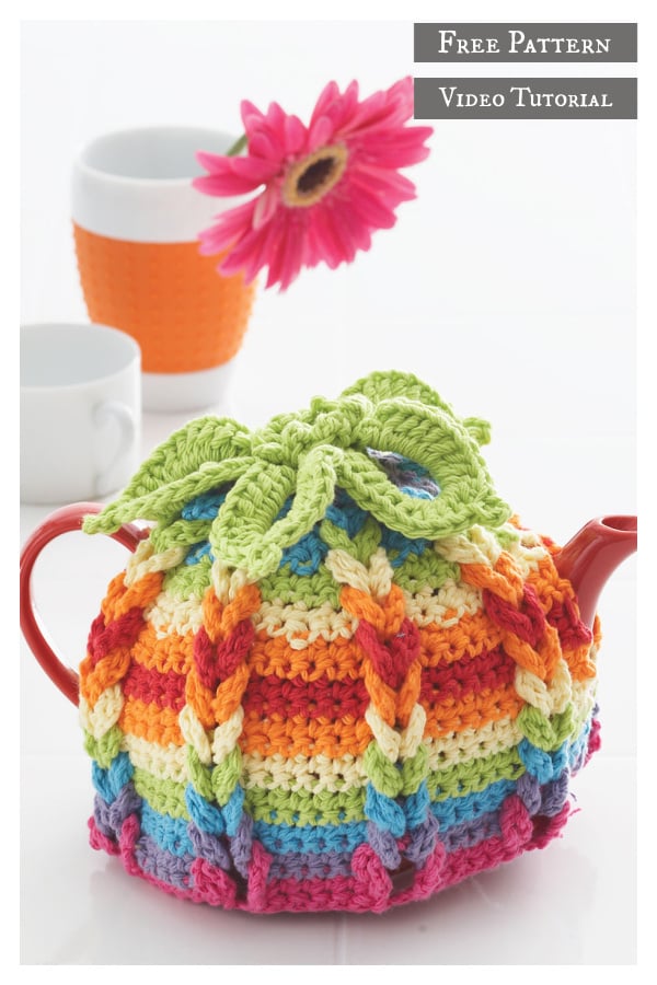 Hot Hibiscus Tea Cozy Free Crochet Pattern and Video Tutorial