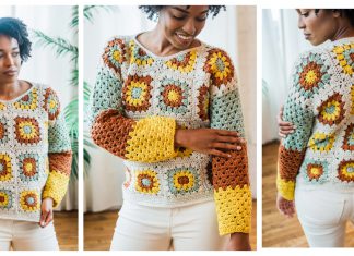 Joan Granny Sweater Free Crochet Pattern and Video Tutorial