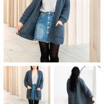 Midnight Waffle Cardigan Free Crochet Pattern