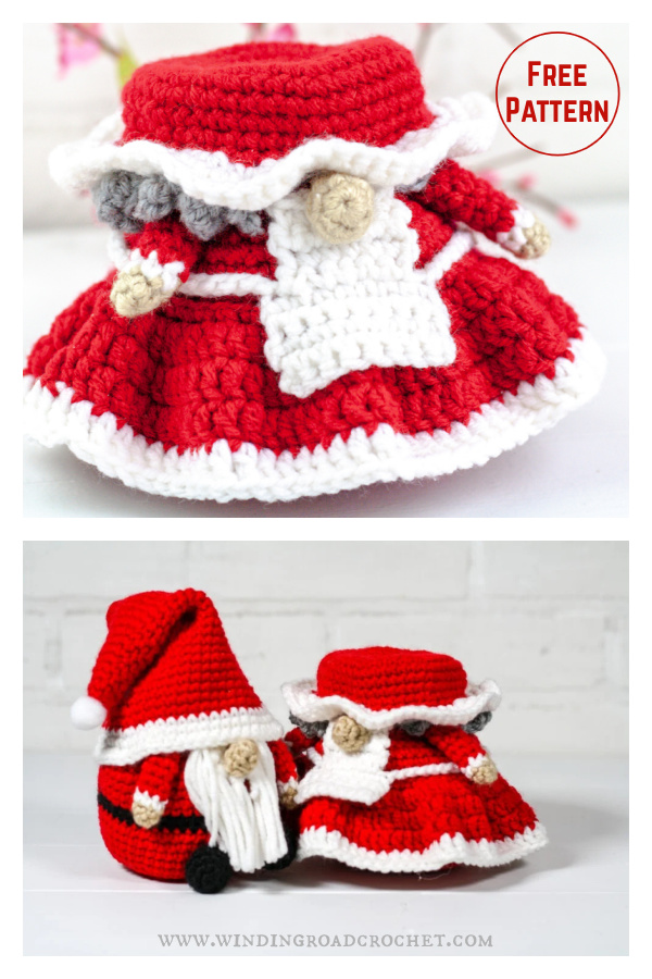 Mrs. Claus Gnome Free Crochet Pattern