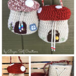 Mushroom Drawstring Bag Crochet Pattern