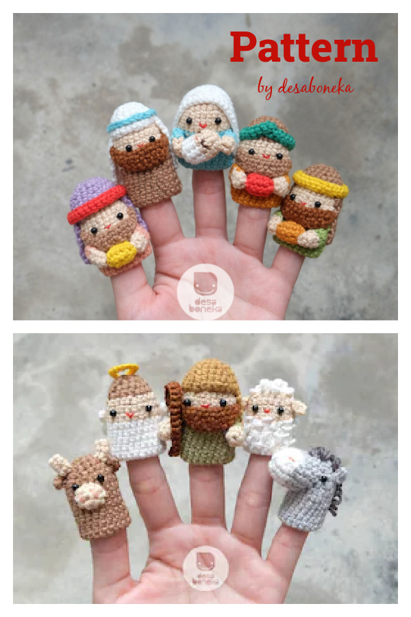 Nativity Christmas Finger Puppet Crochet Pattern