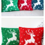 Reindeer Pillow Free Crochet Pattern and Video Tutorial