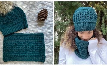 Rustic Pines Beanie and Cowl Free Crochet Pattern