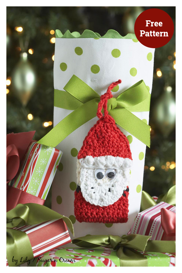 Santa Gift Tag Free Crochet Pattern