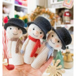 Snowman Finger Puppets Free Crochet Pattern