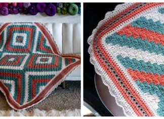Tile Style C2C Car Blanket Free Crochet Pattern