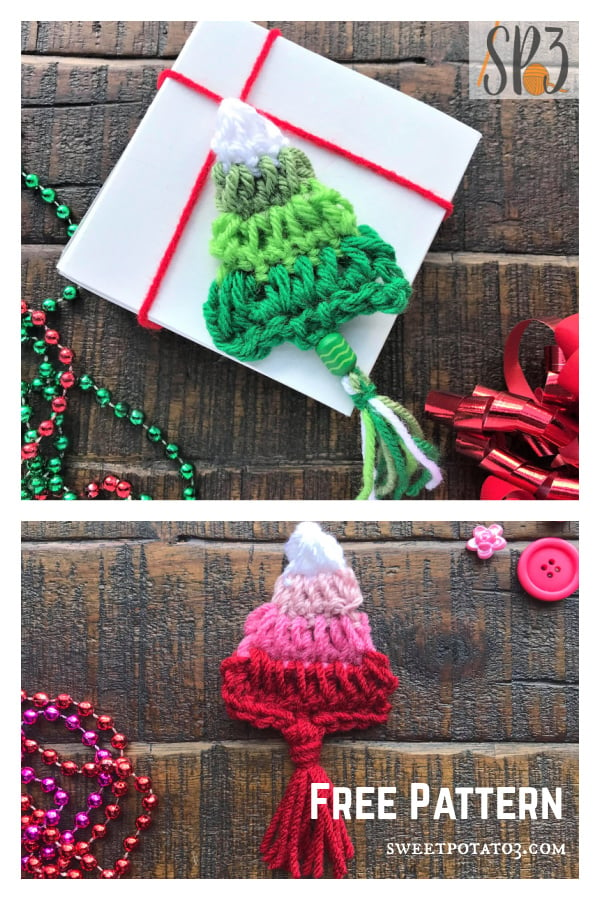 Tree Garland and Gift Tag Free Crochet Pattern