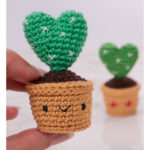 Amigurumi Cactus with a Heart Shape Free Crochet Pattern