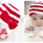 Candy Cane Christmas Hat Free Crochet Pattern