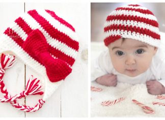 Candy Cane Christmas Hat Free Crochet Pattern