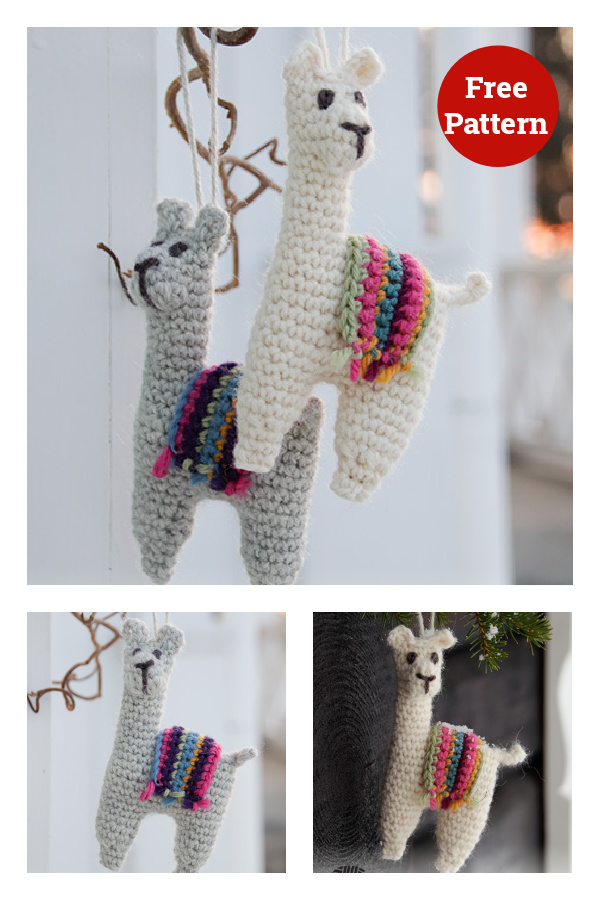 Festive Alpacas Ornament Free Crochet Pattern