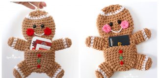 Gingerbread Man Gift Card Holder Free Crochet Pattern