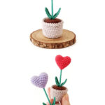 Heart Flower Pot Free Crochet Pattern