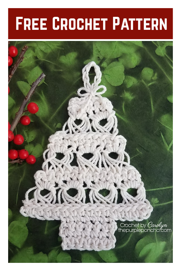 Lace Tree Ornament Free Crochet Pattern