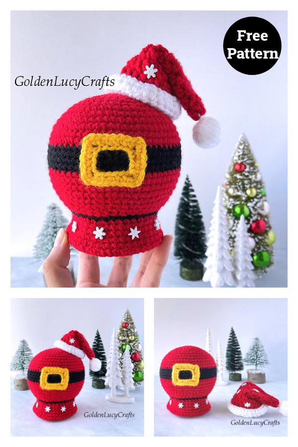 Santa Belly Snow Globe Free Crochet Pattern