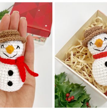 Snowman Christmas Ornament Free Crochet Pattern
