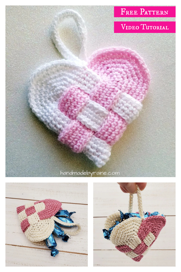 Danish Woven Heart Free Crochet Pattern and Video Tutorial