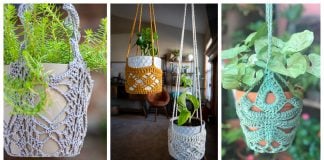 Hanging Pot Holder Free Crochet Pattern