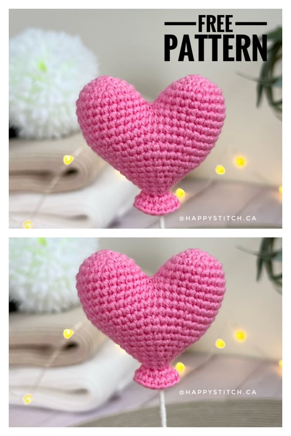 Heart Balloon Free Crochet Pattern