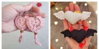 Heart Keychain Free Crochet Pattern and Paid
