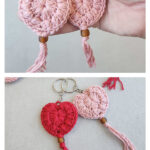 Heart Keychain Free Crochet Pattern and Video Tutorial