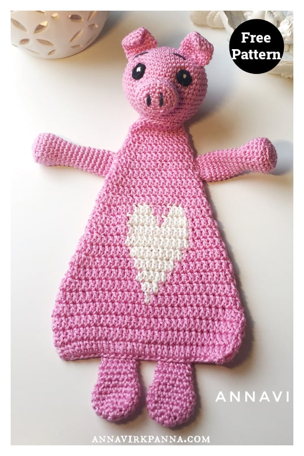 Heart Pig Ragdoll Free Crochet Pattern