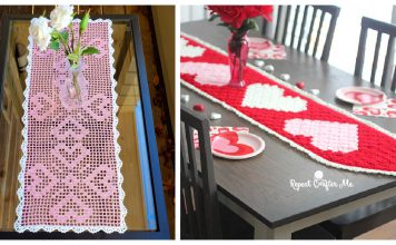 Heart Table Runner Free Crochet Pattern
