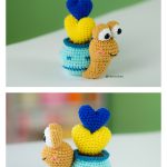 How to Crochet Snail carrying hearts Video Tutorial