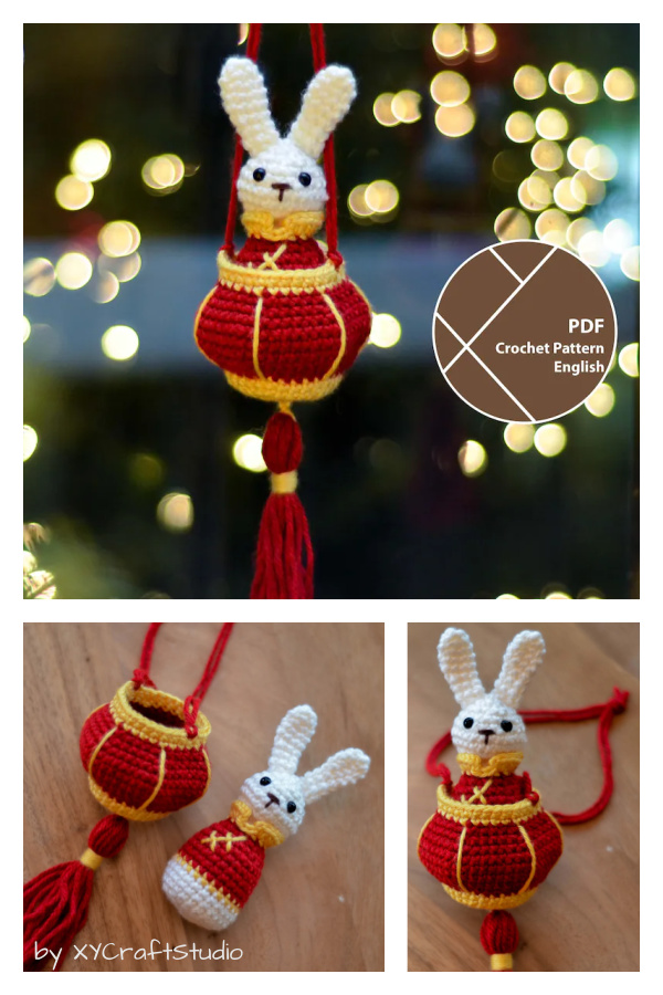 Lunar New Year Lantern Rabbit Crochet Pattern
