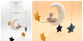 Moon Bunny and Stars Mobile Free Crochet Pattern