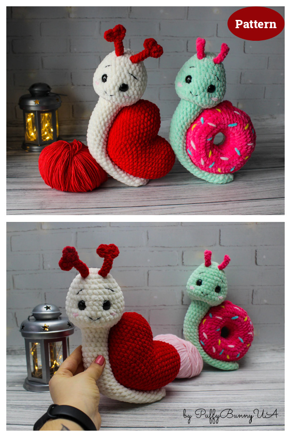 Plush Valentine Snail Crochet Pattern