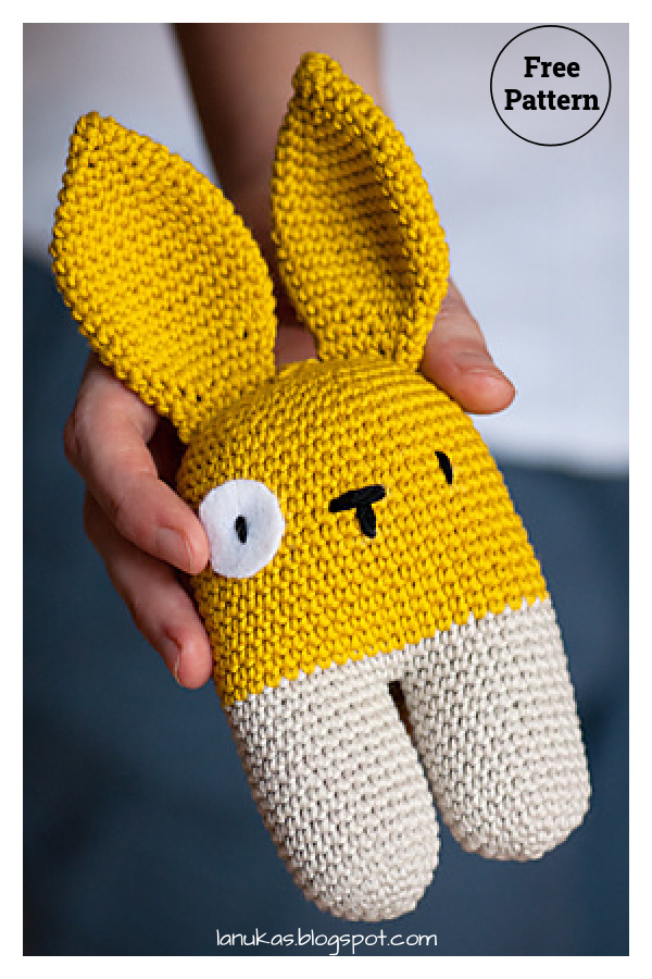 Rattle Bunny Two-legged Free Crochet Pattern
