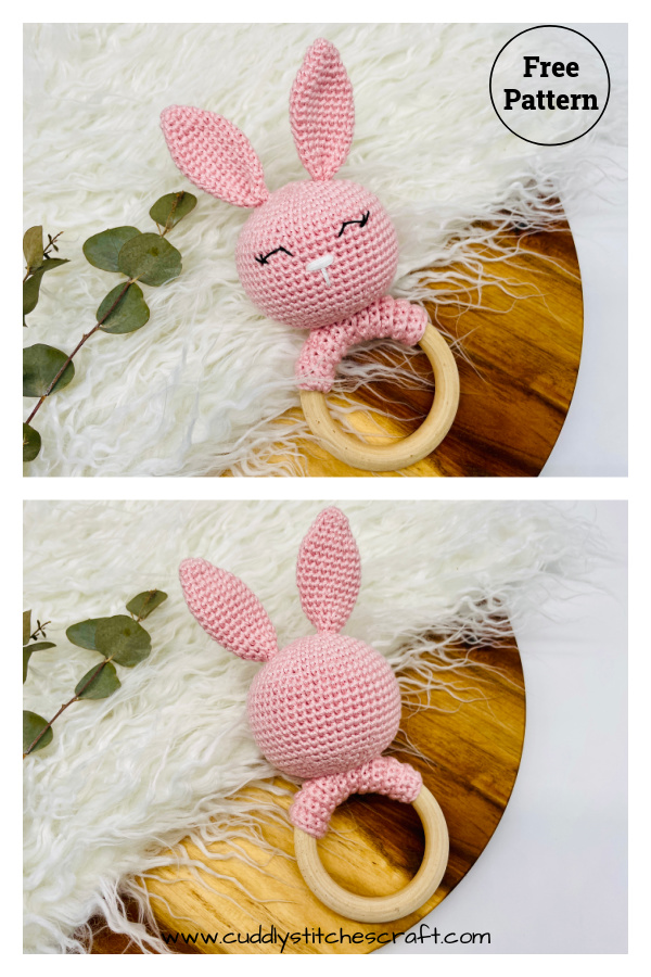 Sleepy Bunny Rattle Free Crochet Pattern