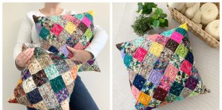 Solid Scrappy Granny Pillow Free Crochet Pattern and Video Tutorial