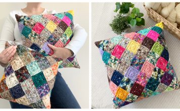 Solid Scrappy Granny Pillow Free Crochet Pattern and Video Tutorial