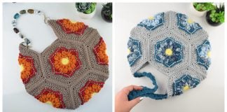 Sunburst Hexagon Bag Free Crochet Pattern