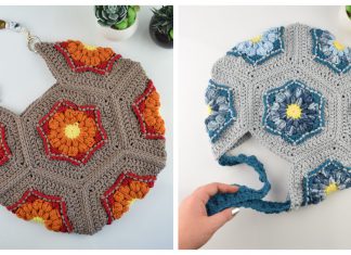 Sunburst Hexagon Bag Free Crochet Pattern