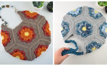 Sunburst Hexagon Bag Free Crochet Pattern
