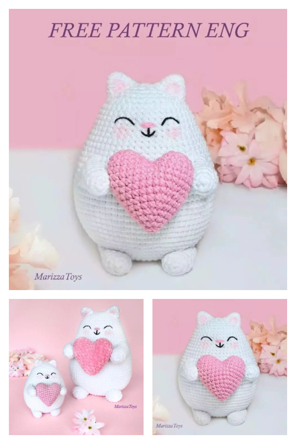 Valentine Kitten Free Crochet Pattern
