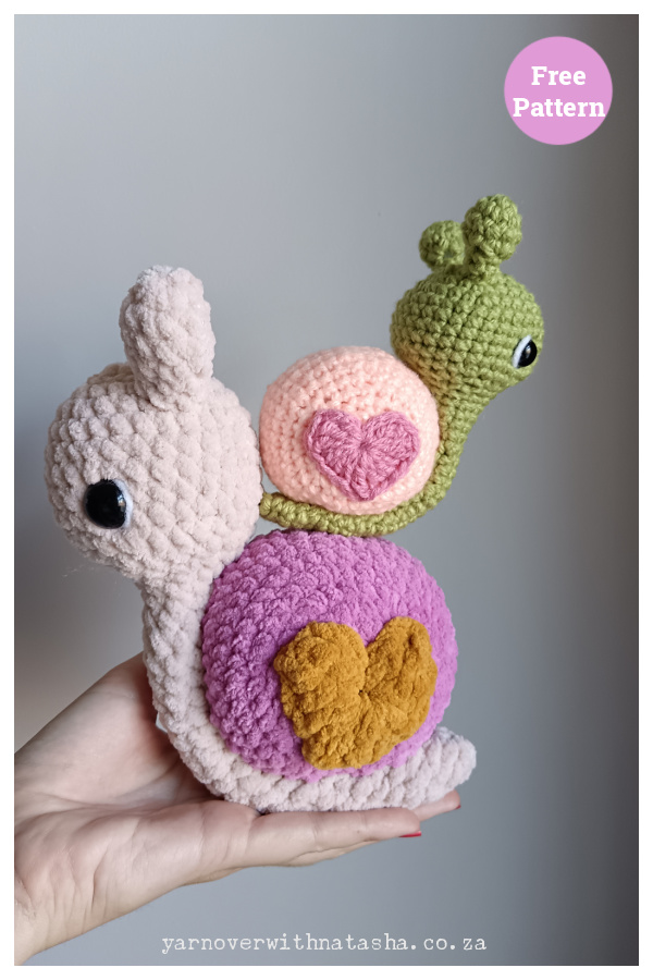 Valentine Snail Amigurumi Free Crochet Pattern