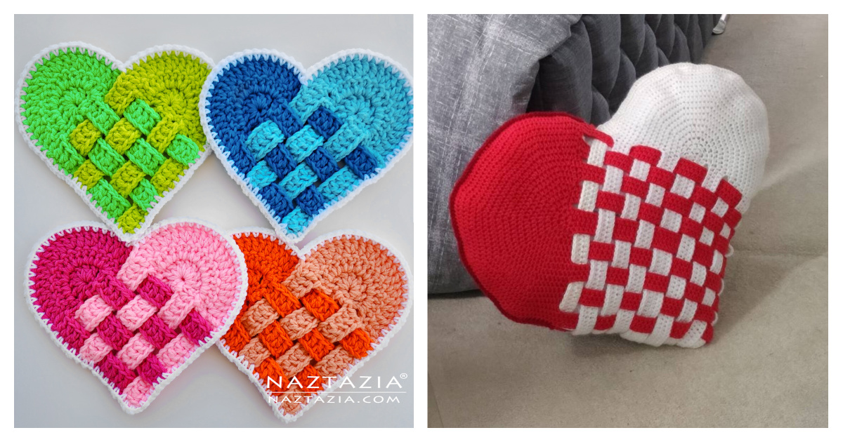 Danish Woven Heart Free Crochet Pattern