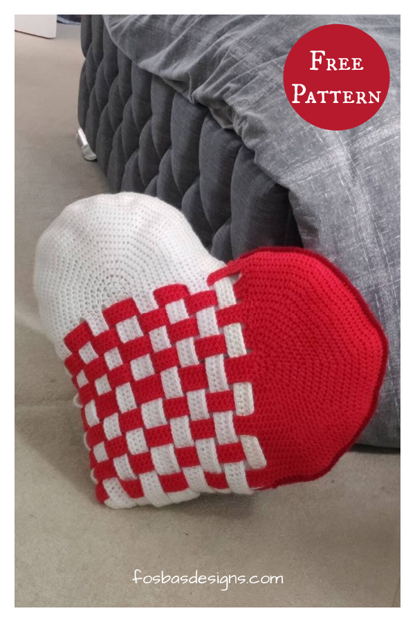 Woven Heart Pillow Free Crochet Pattern