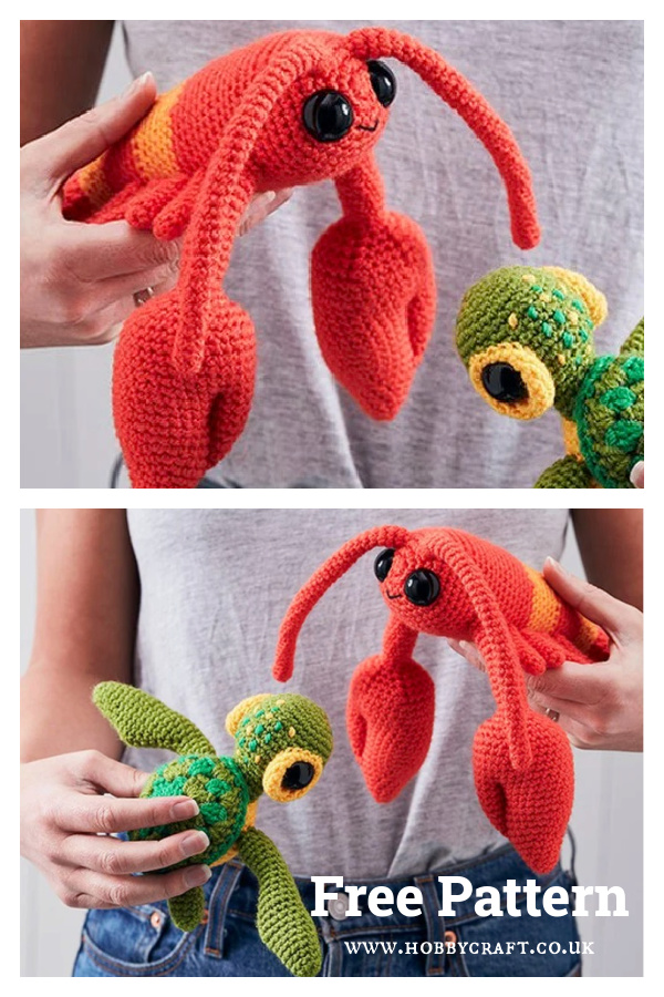 Amigurumi Lobster and Turtle Free Crochet Pattern