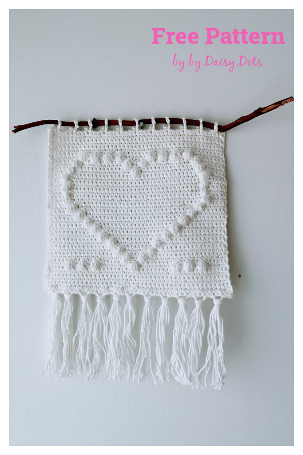 Bobble Love Wall Hanging Free Crochet Pattern