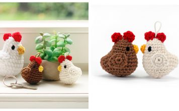 Chicken Amigurumi Keychain Free Crochet Pattern and Video Tutorial