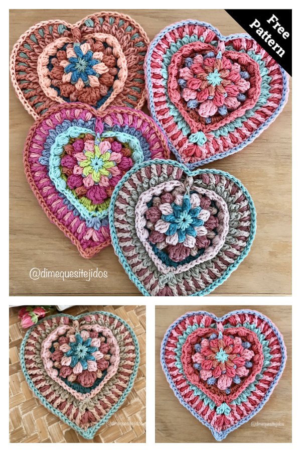 Corazón Loli Heart Wall Hanging Free Crochet Pattern