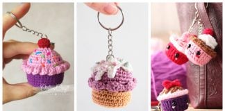 Cupcake Keychain Free Crochet Pattern