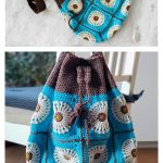 Dandelion Flower Granny Square Bag Free Crochet Pattern and Video Tutorial