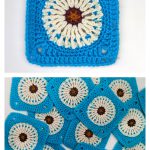 Dandelion Flower Granny Square Free Crochet Pattern and Video Tutorial